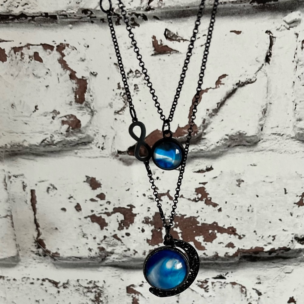 Fine Art Jewelry- Black metal & blu skies